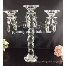 2016 Wedding Crystal Candle Holder with Hanging Beads for centerpiece